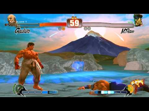 SFIV: Ryu (Gouken mod) vs M.Bison (Sub-Zero costume) [PC] HQ