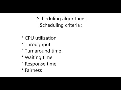 Scheduling Algorithms Criteria