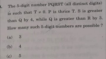 The 5-digit number PQRST (all distinct digits) is such that T0 UPSC CSAT 2025