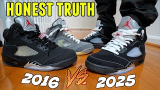 HONEST TRUTH !!! JORDAN 5 REIMAGINED SIZING & COMFY 2016 vs 2025 REIMAGINED BLACK METALLIC