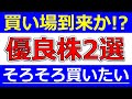 【買い場到来か!?そろそろ買いたい!優良株2選!】