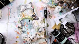 Winter Tag with Woodouts and TandiArt Collage sheets