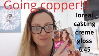 Dying hair copper || using loreal casting amber 6.45