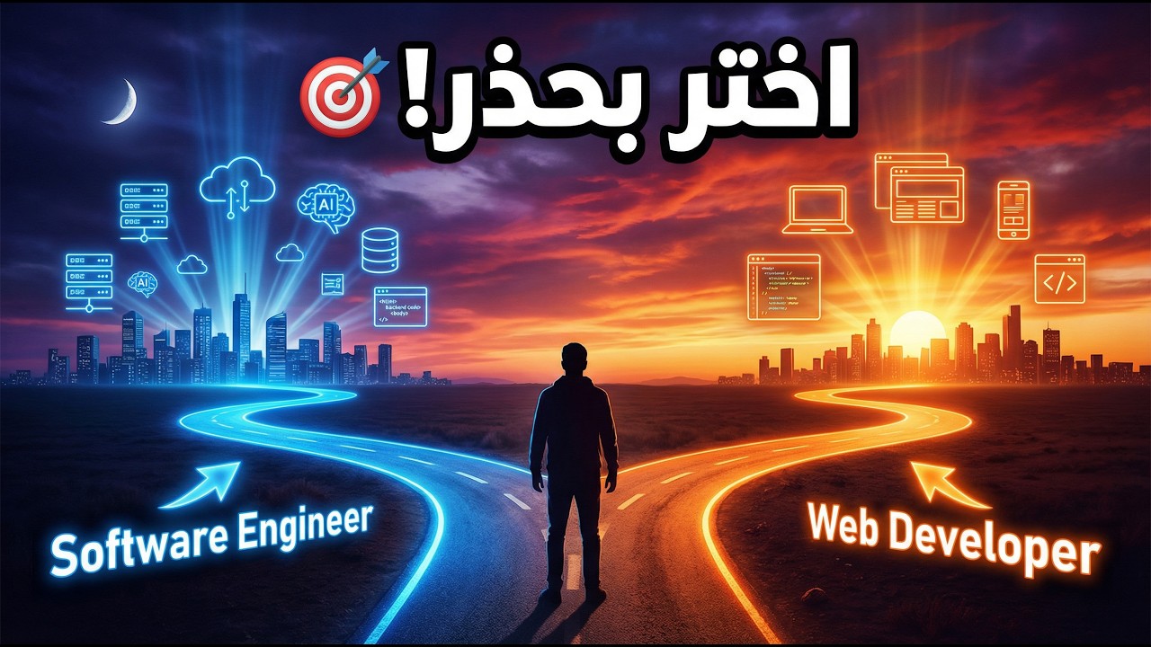 مهندس برمجيات أم مطور ويب؟ أيهما أفضل لمستقبلك 2026؟ 🤔