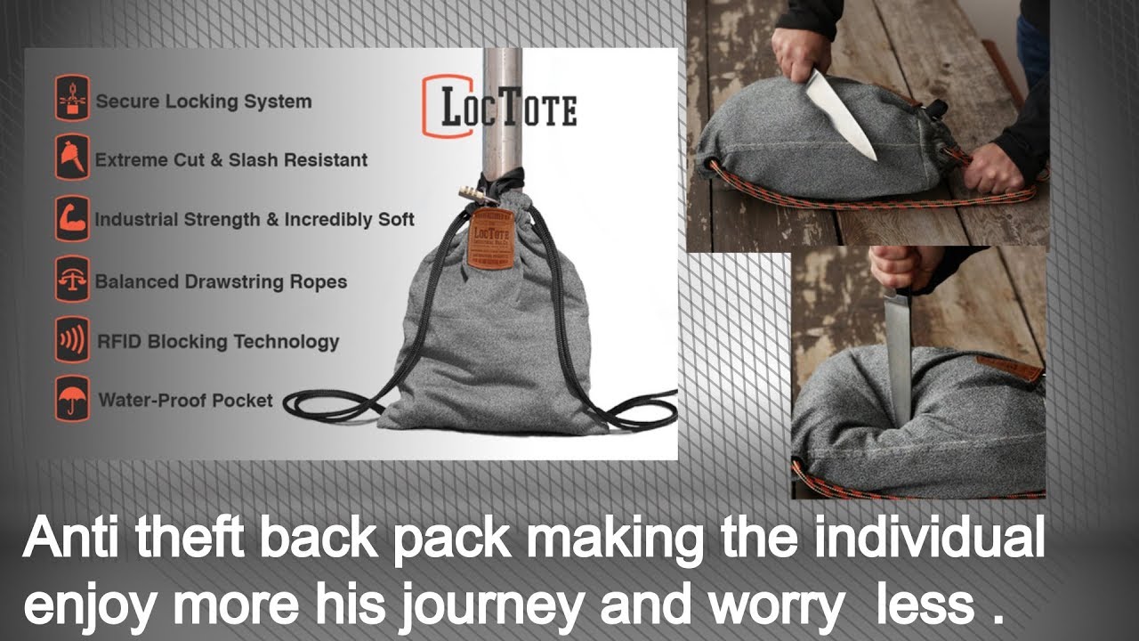 loctote flack sack: backpack for women & men as anti theft draw string backpack, travel backpack ...