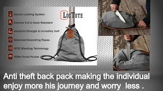 Loctote Flack Sack Backpack For Women & Men As Anti Theft Draw String Backpack, Travel Backpack ...