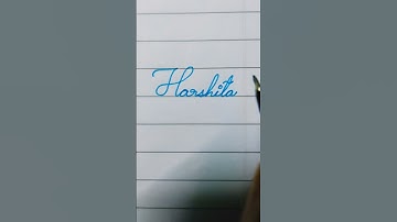 Harshita in cursive writing ✍️#calligraphy art #handwriting