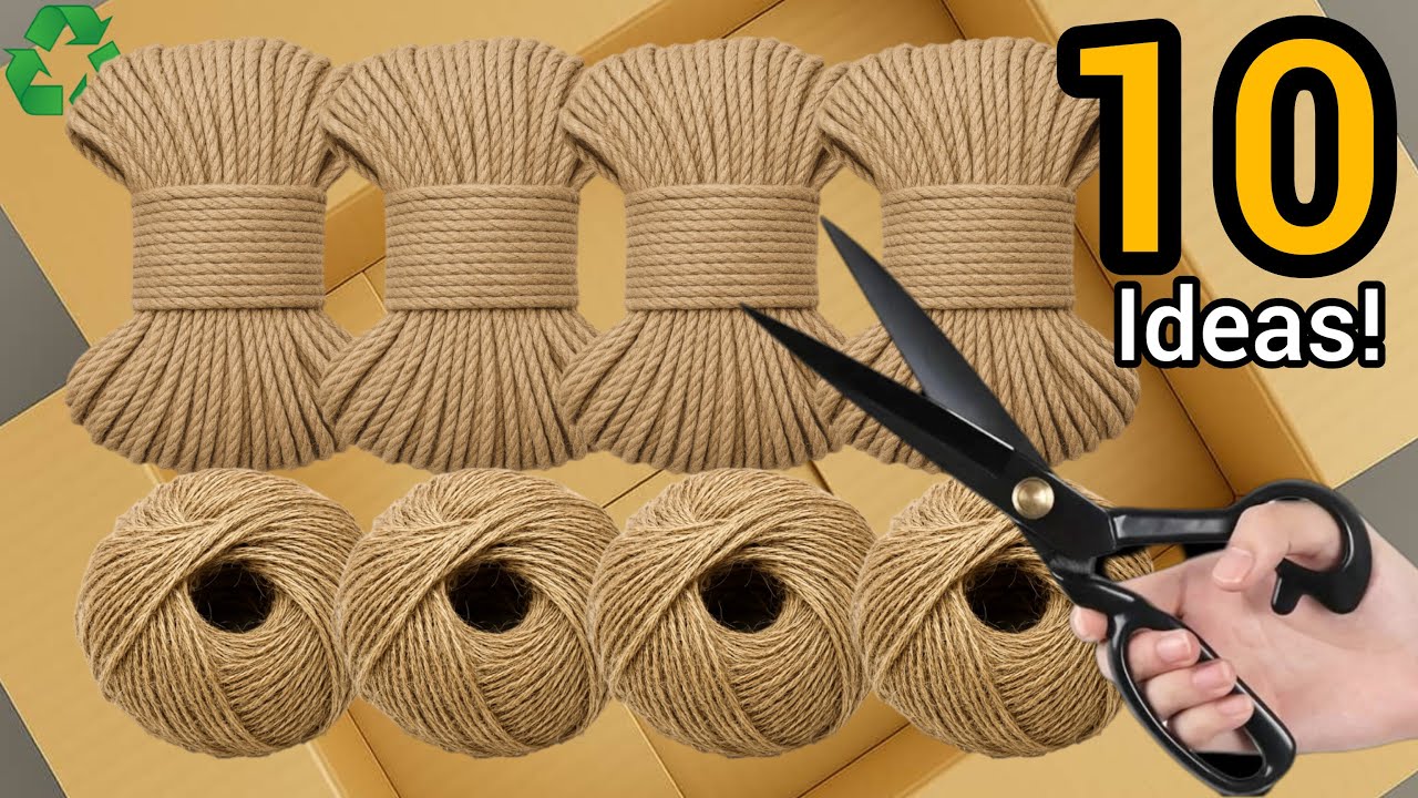 10 идей для украшения дома из джутовой пряжи / превращение переработанных материалов в предметы и...