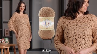 Crochet Motif Dress with Alize Diva