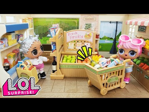 FAZENDO COMPRAS! LOL Surprise Indo Ao Mercado Comprar Para a Festa das LOLs! Novelinha