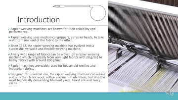 Rapier Weaving Lecture 1