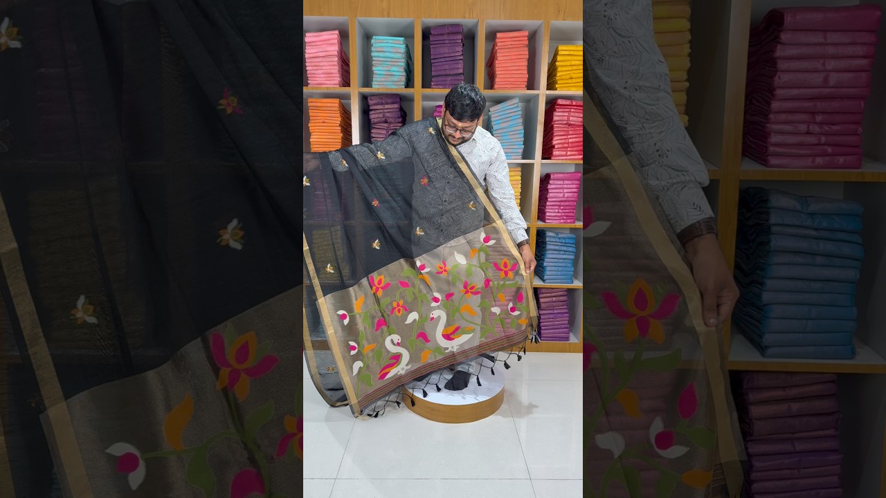 Premium Soft Pure Linen Silk Rajhans Saree