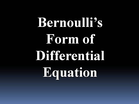 Understanding Bernoulli's Differential
