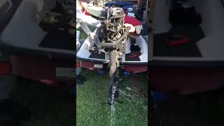 25HP Mariner outboard motor running