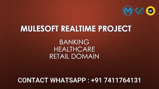 SESSION 01 : MULESOFT PAYMENT REALTIME PROJECT : SUITABLE FOR BANKING/ HEALTHCARE/ RETAIL DOMAIN