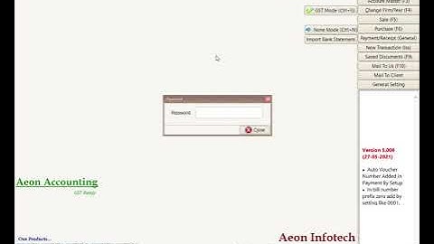 Lesson-15 How To Open New  F.Y. Or Update Previous Year Balance & Stock For AEON ACCOUNTING Software