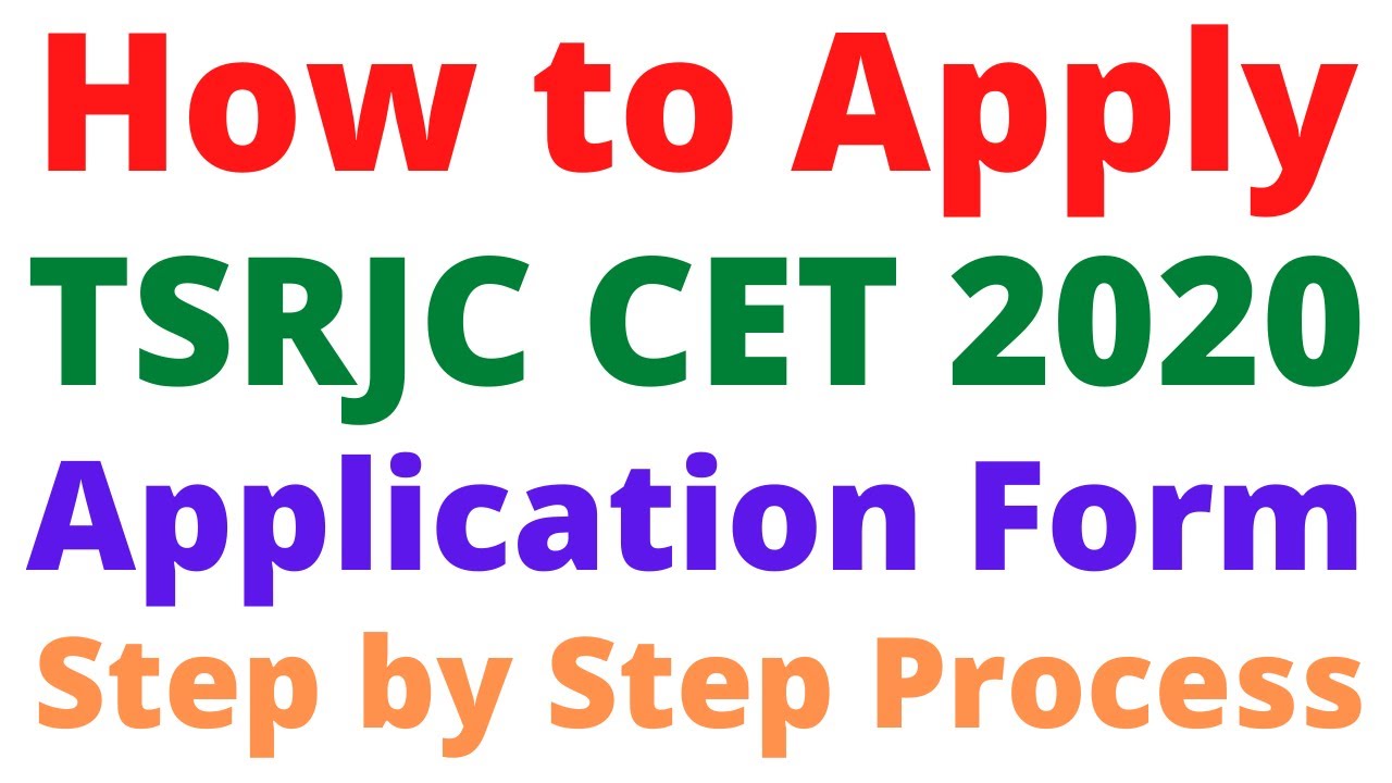 TSRJC CET 2020 Application Form Filling | How to Apply TSRJC CET 2020  | TSRJC CET 2020 Notification