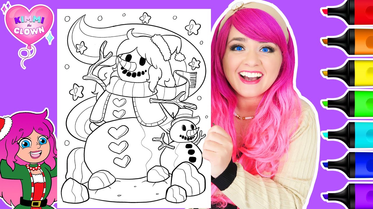 Coloring Kimmi The Clown Christmas Coloring Book | Kimmi Snowman ...