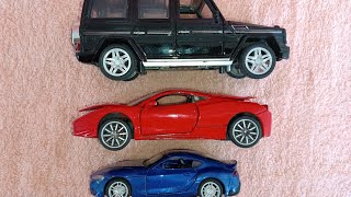 Shiny toy car models display