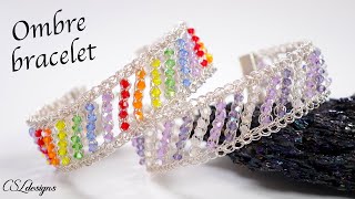 Ombre diagonal wire crochet bracelet tutorial ⎮ Rainbow jewelry 🌈