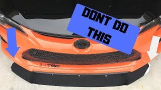 How not to install a front splitter Scion Tc