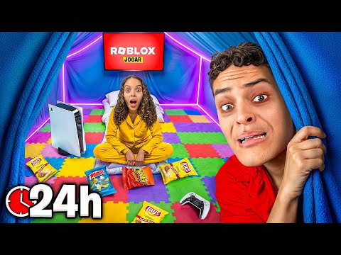 24 HOURS IN THE GIANT BLANKET TENT!