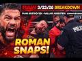 RAW 3/23/26 BREAKDOWN 🔥 Roman DESTROYS Punk, Rollins ARRESTED &amp; LESNAR RETURNS!