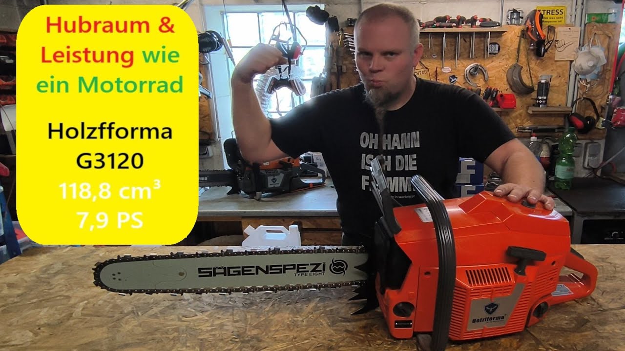 ohne Waffenschein legal? Hubraum und Leistung wie ein Motorrad - Holzfforma G3120 mit 118,8cm³ 7,9PS