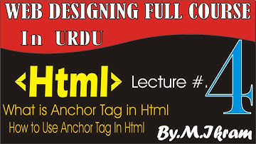 Use of Anchor Tag In Html|| Html full Course|| Lecture #.4||Web Designing Full Course In Urdu