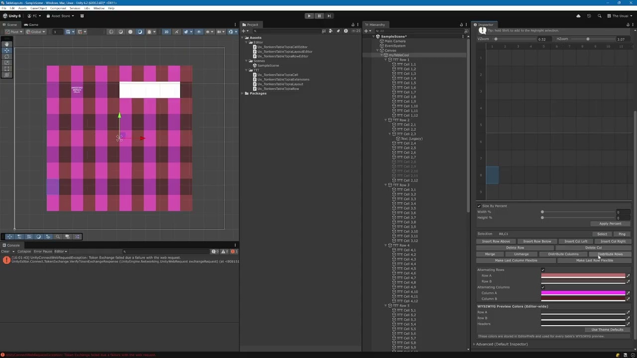 unity table format, WYSIWYG real merge, split, resize, zebra, more - with Tonkers Table Topia