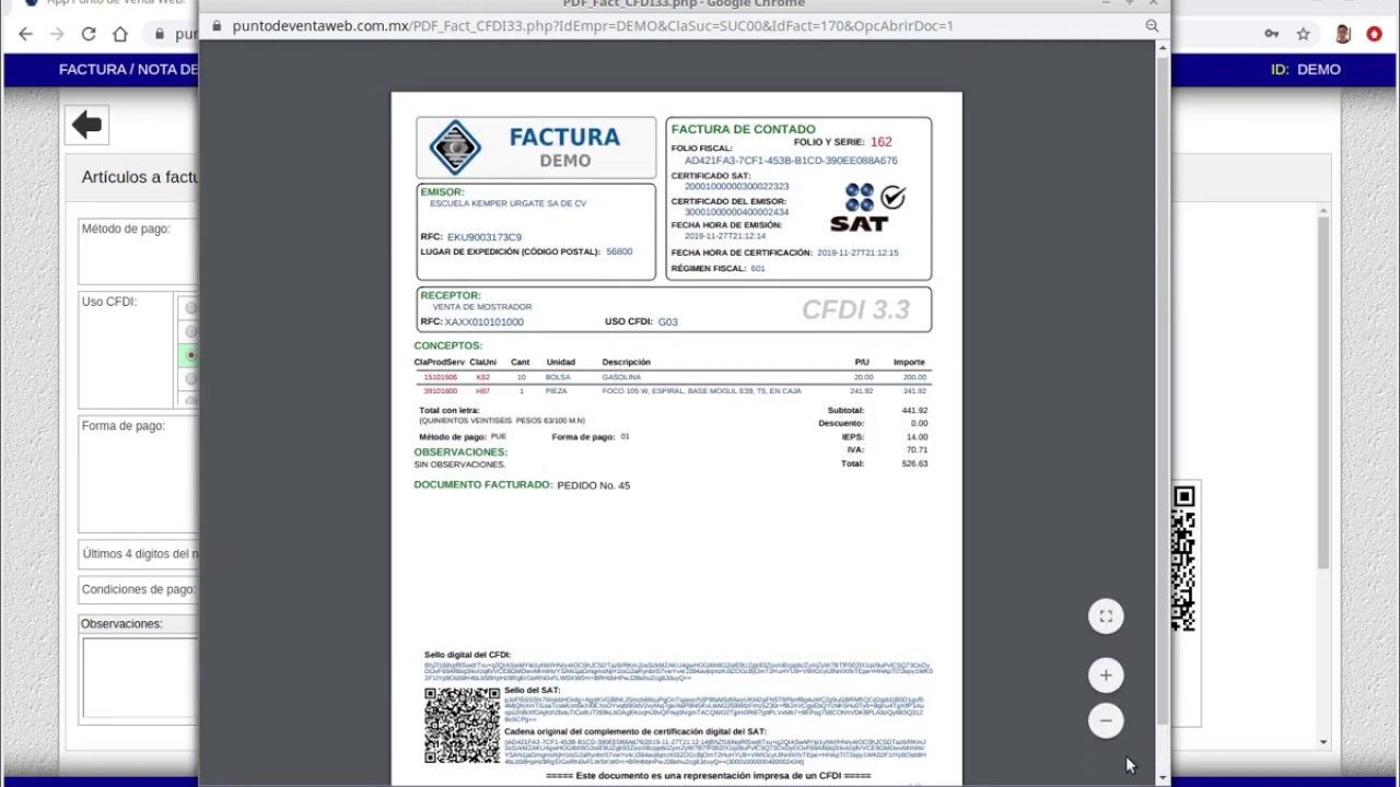 Demo Factura artículo con IEPS. YouTube