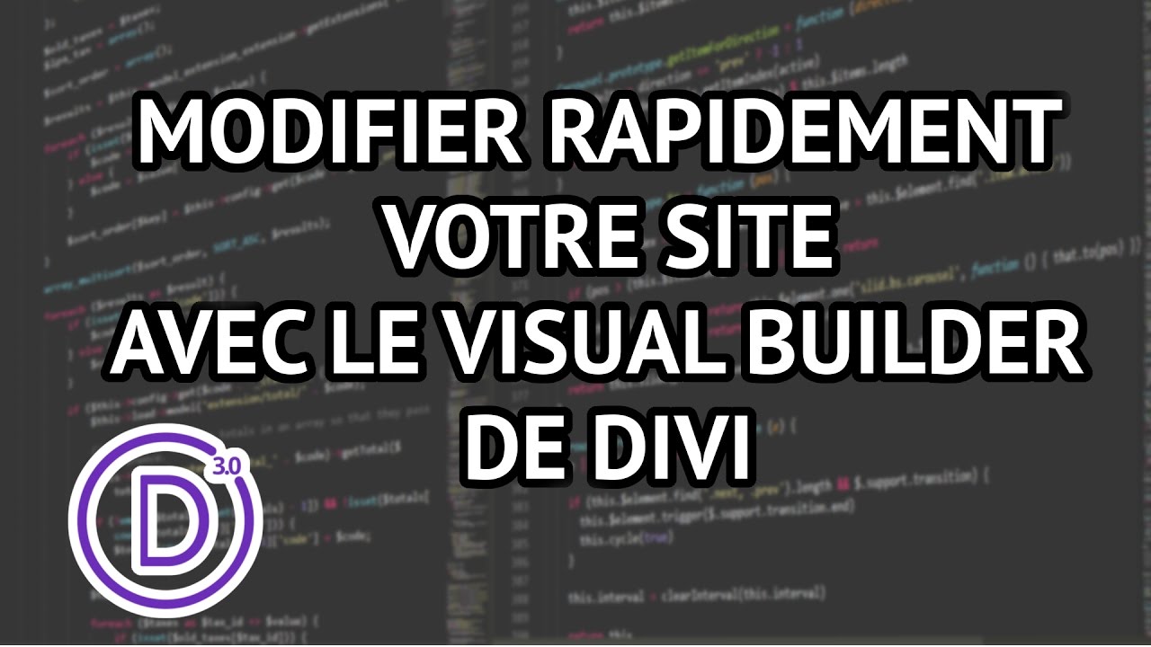 Visual Builder Divi Tutoriel - Modifier votre site rapidement - YouTube