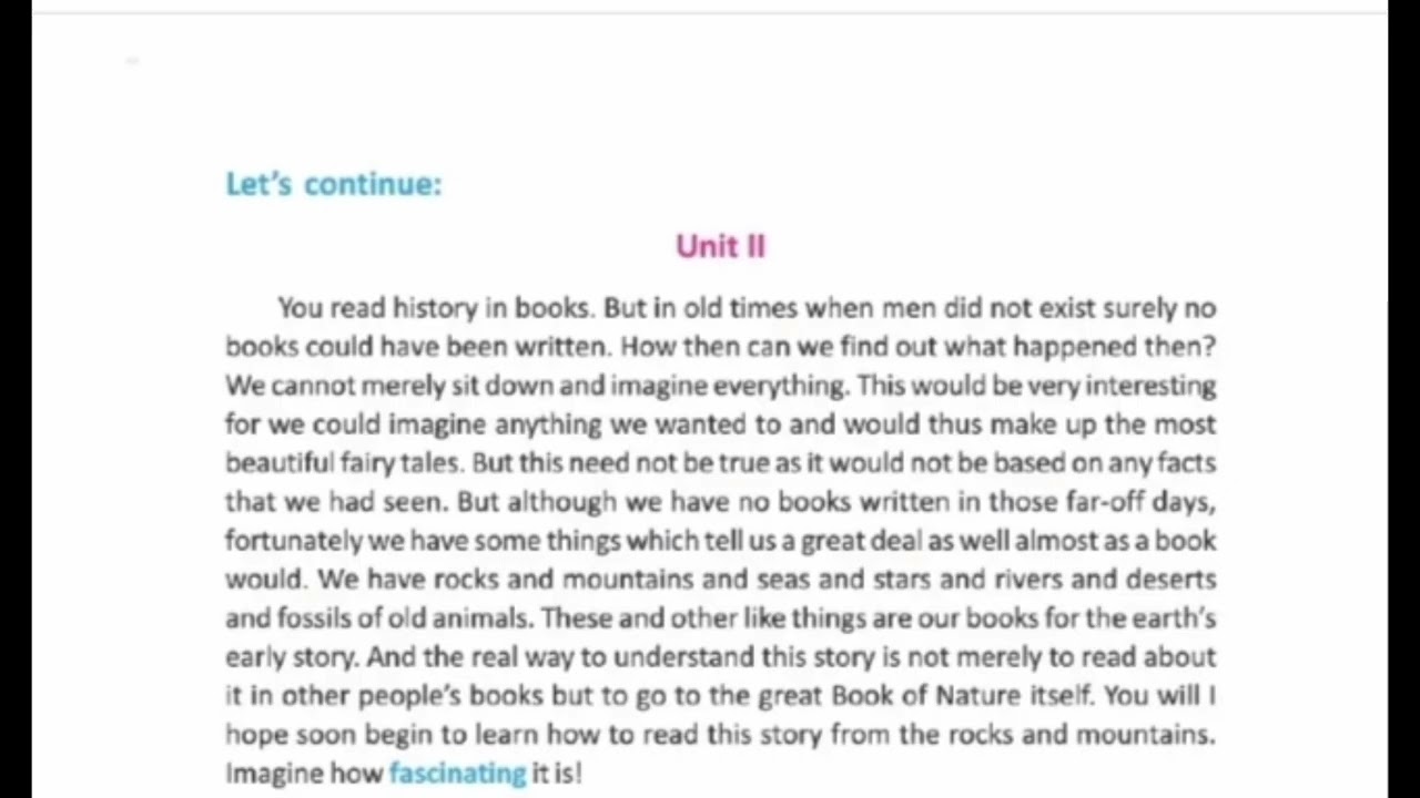 The Book of Nature,unit II,class 7