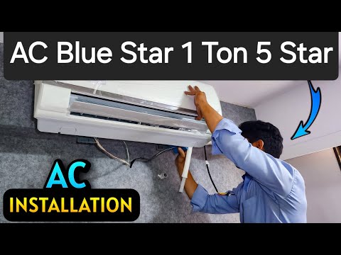 Air Conditioner Installation Step By Step | Blue Star AC 1 Ton 5 Star Installation