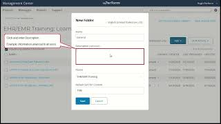 uPerform How-to: Add Folder via Learning Library Management