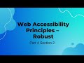Web Accessibility Principles: Robust
