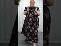 Plus Size Black Floral Cotton Vintage Dress