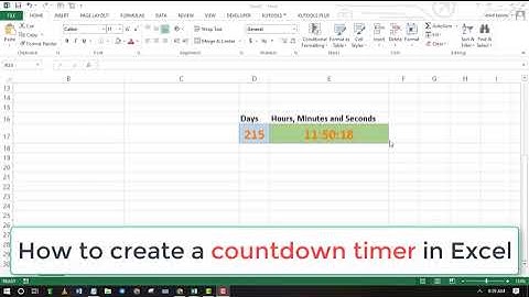 How to create a countdown timer in Microsoft Excel