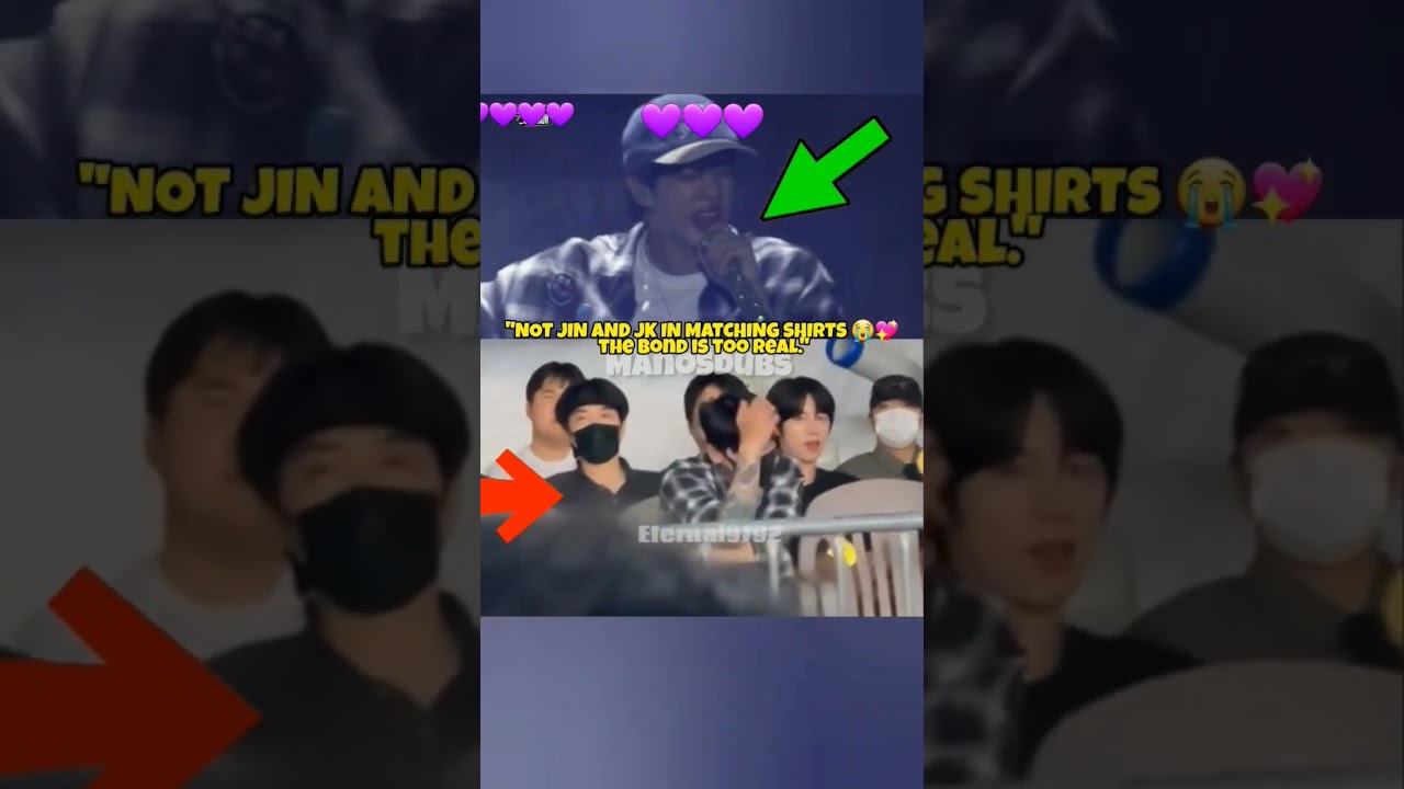 "NOT JIN AND JK IN MATCHING SHIRTS 😭💖 the bond is too real." 