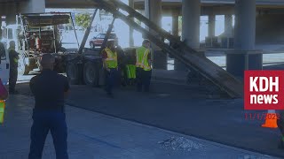 Truck hits I-14 overpass in Killeen