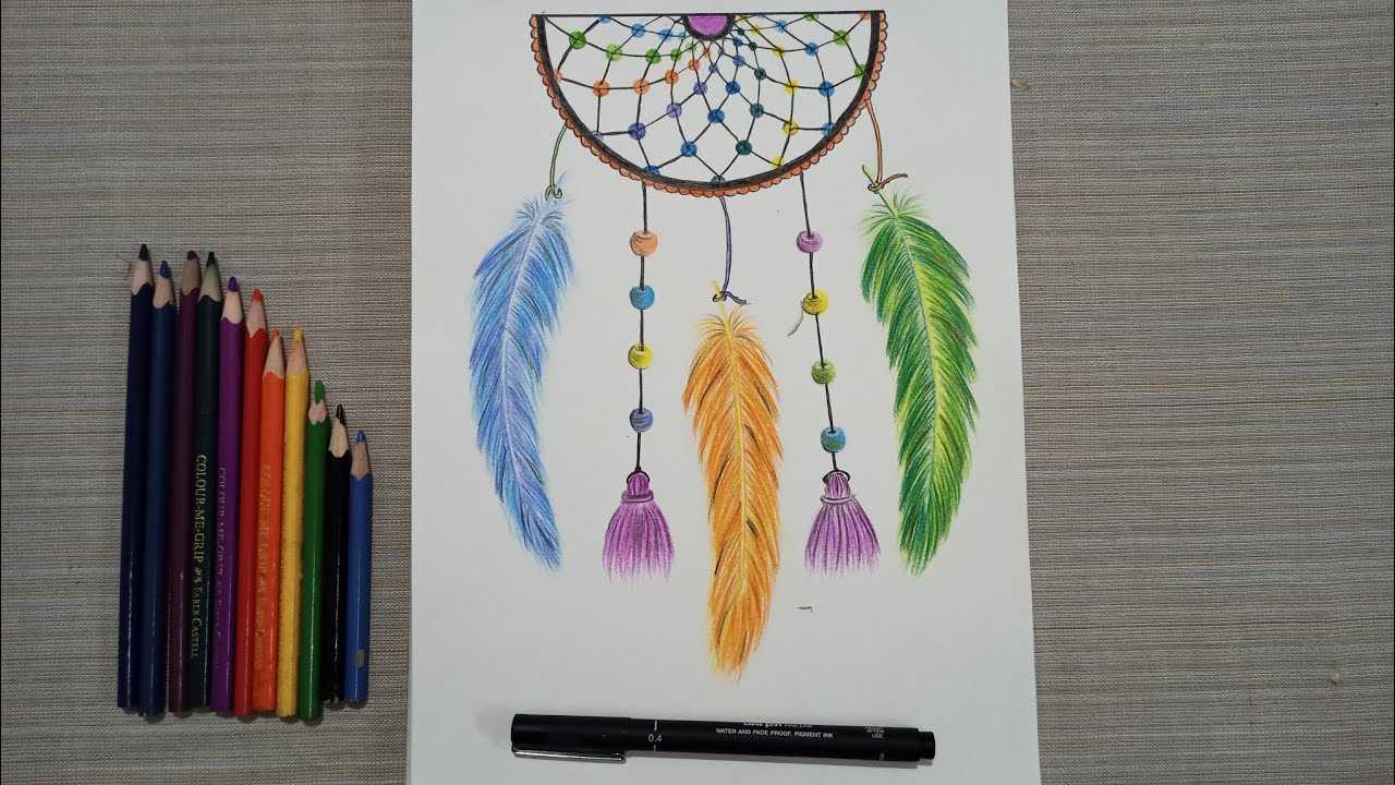 How to Draw a Dream Catcher - Really Easy Drawing Tutorial