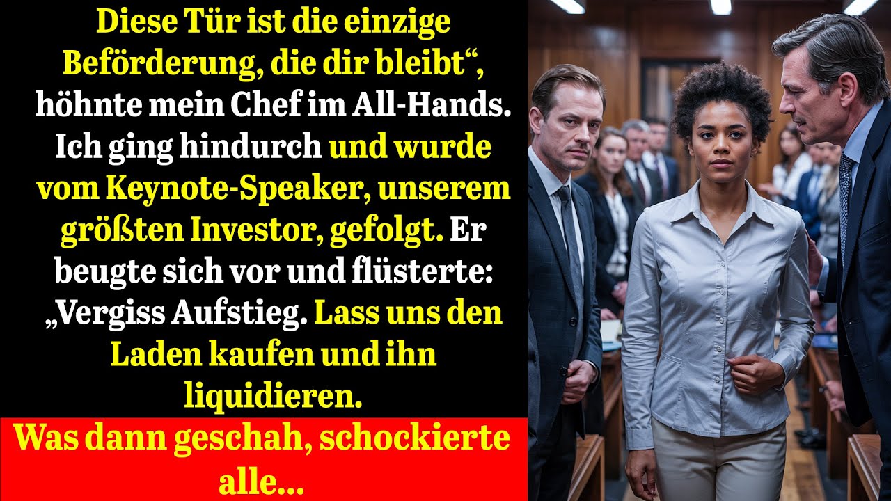 Investor flüstert im All-Hands der geheime Plan gegen meinen Chef ließ alle erstarren…