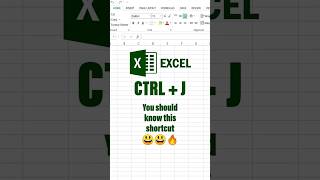 Most Useful Ctrl + J Shortcut in Excel 🔥| Ctrl + J in Excel 🤯 Hidden Shortcut You Must Know #excel