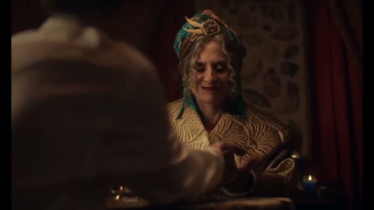 Lilia Calderu puts a sigil on Billy Maximoff in Agatha All Along S01E6