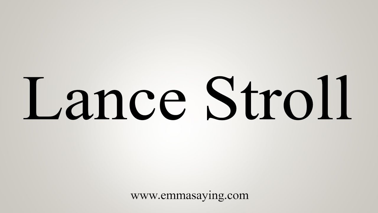 how to say in english jamun How To Pronounce Lance Stroll