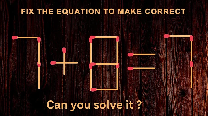 Turn the wrong equation into correct | Matchstick Puzzle 7-8=7✔  #matchstick #mindtest #mathpuzzle