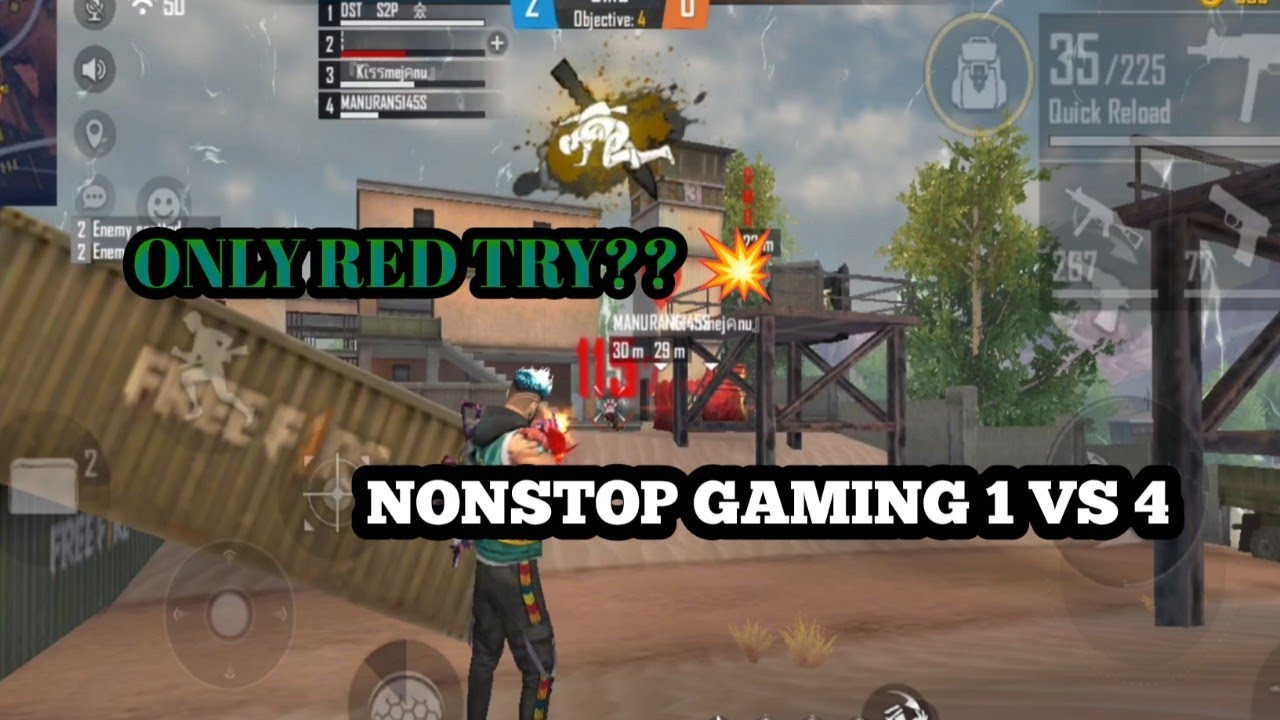 nonstop gaming🎮 1 vs 4 for guild apply 💥🥺