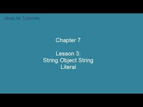 Chapter 7 (Lesson 45: String Object String Literal)