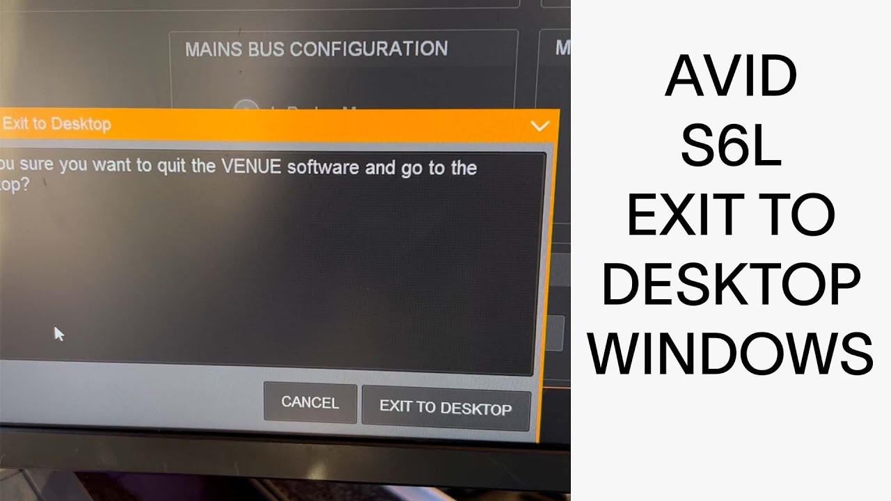 AVID S6L EXIT TO WINDOWS DESKTOP