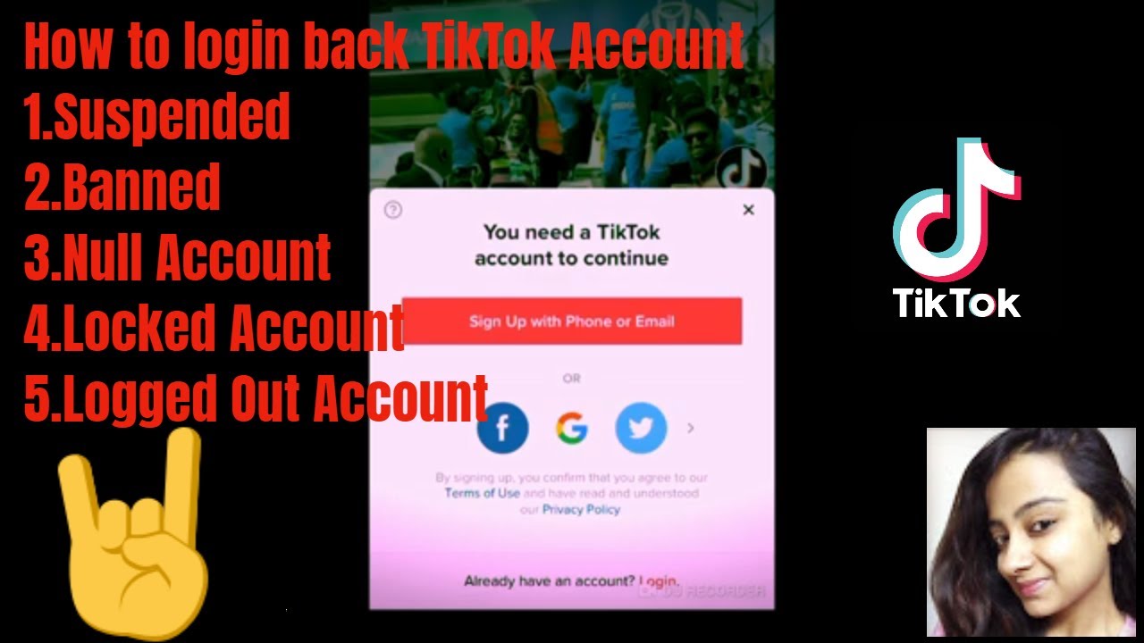 How To Login back Banned\Locked\Suspended\Null TikTok